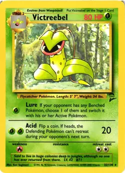 Pokemon TCG Victreebell Base Set 2 32/130 Regular Unlimited Rare LP - Image 1