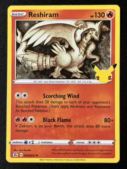 Reshiram 002/025 Celebrations 25th Holo Rare Pokemon🔥50% Store Sale 🔥 - Image 1