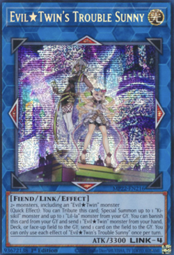 1X NM Evil Twin's Trouble Sunny - MP22-EN216 - Prismatic Secret Rare - yugioh - Image 1
