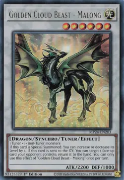 Yugioh MP24-EN203 - Golden Cloud Beast - Malong - Ultra Rare - Image 1