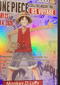 Monkey D. Luffy One Piece 2026 College Basketball US Voyage #P-055 - Image 2