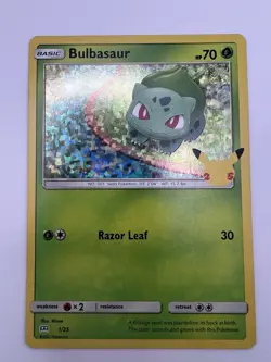 Pokemon TCG Bulbasaur McDonald's 2021 Promo Card 1/25, Holo LP Condition - Image 1