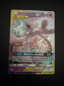 Pokemon TCG Mewtwo & Mew GX Holo Card 71/236 Unified Minds Tag Team - Image 1