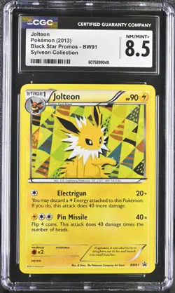 CGC 8.5 Jolteon 2013 Black Star Promos BW91 Holo Pokemon Card - Image 1
