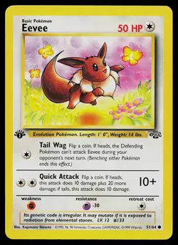 Pokemon Card - Eevee Jungle 51/64 Common 1st Edition - Image 1