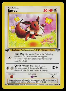 Pokemon Card - Eevee Jungle 51/64 Common 1st Edition - Image 1