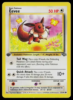 Pokemon Card - Eevee Jungle 51/64 Common 1st Edition - Image 1