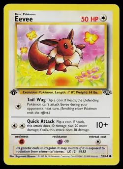 Pokemon Card - Eevee Jungle 51/64 Common 1st Edition - Image 1