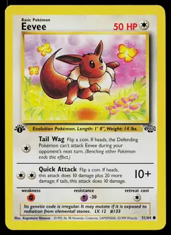 Pokemon Card - Eevee Jungle 51/64 Common 1st Edition - Image 1