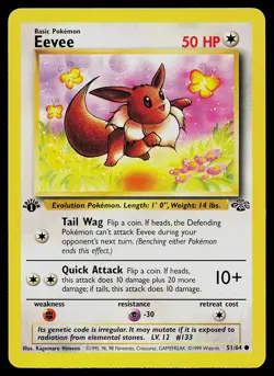 Pokemon Card - Eevee Jungle 51/64 Common 1st Edition - Image 1