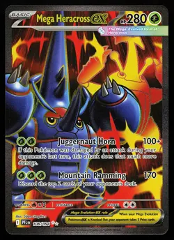 Mega Heracross ex 108/094 Ultra Rare Phantasmal Flames Pokemon Card - Image 1