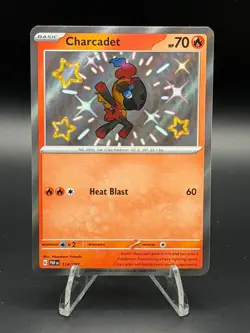 Pokemon Card - Charcadet Paldean Fates 114/091 Baby Shiny Holo Rare - Image 1