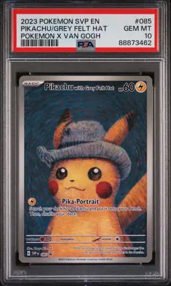 Pikachu With Grey Felt Hat 085 Pokemon X Van Gogh Pokemon PSA 10 - Image 1
