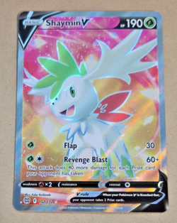 2022 Pokemon Brilliant Stars #152 Shaymin V Full Art NM to Mint Condition - Image 1