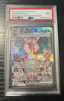 Pokemon TCG Charizard EX SIR Obsidian Flames 223/197 PSA 9 Mint - Image 1