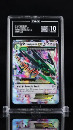 2105 POKEMON XY ROARING SKIES RAYQUAZA EX 76/108 TAG 10 Graded - Image 1