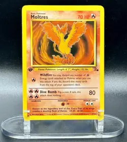 Moltres 27/62 1st Edition Pokemon Fossil Base Set 1999 Wotc Vintage Nonholo NM - Image 2