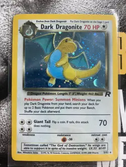 Pokemon TCG Dark Dragonite Team Rocket Holo Rare Unlimited 5/82 LP-MP - Image 1