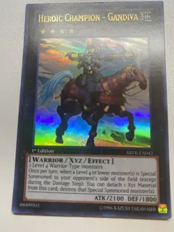 Yugioh Heroic Champion - Gandiva 1st Edition Ultra Rare ABYR-EN042 MP - Image 1