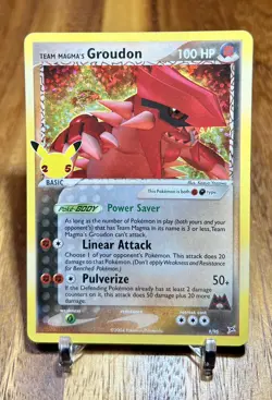 Team Magma's Groudon 9/95 25th Anniversary Celebrations Set HOLO Pokemon Card NM - Image 1