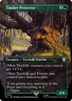 1 x Timber Protector - Foil - Borderless - Commander: The Lord of the Rings: Tal - Image 1