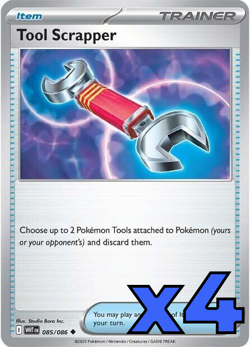 4x Tool Scrapper 085/086 Sv: White Flare PLAYSET x4 - Pokemon TCG - NM - Image 1