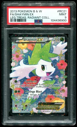 PSA 9 Shaymin EX Full Art Legendary Treasures Radiant Collection Pokemon #RC21 - Image 1