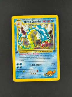 Misty’s Gyarados 13/132 1st Edition Gym Challenge Holo Pokemon Card HP+ - Image 1
