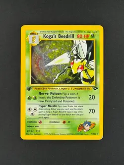 Pokemon TCG Gym Challenge 1st Edition Koga’s Beedrill 9/132 HOLO MP - Image 1