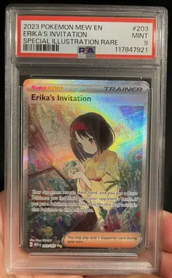 Pokemon Erika's Invitation PSA 9 MINT 203/165 Scarlet & Violet 151 SIR Full Art - Image 1