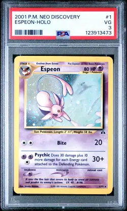 2001 POKEMON NEO DISCOVERY #1 ESPEON-HOLO PSA 3 - Image 1