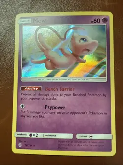 Pokemon TCG Mew 76/214 Holo Rare SM: Unbroken Bonds - Image 1