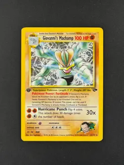 Pokemon Gym Challenge 1st Edition Giovanni’s Machamp 6/132 Holo MP - Image 1