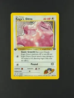 Pokemon TCG Gym Challenge 1st edition Koga's Ditto 10/132 Holo Rare LP - Image 1