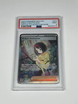 Pokemon TCG Scarlet & Violet Trainer Supporter Erika's Invitation 203/165 PSA 9 - Image 1
