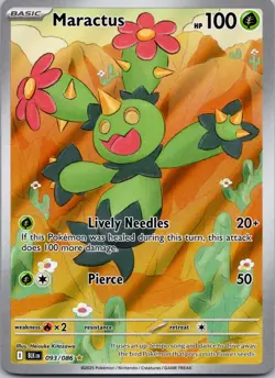 Maractus 093/086 NM Pokemon Card TCG Black Bolt IR Illustration Rare - Image 1
