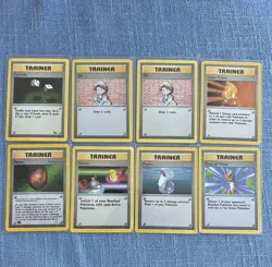 VINTAGE Pokemon lot of 8 TCG Base Set Rare Trainer Card non holo WOTC - Image 1