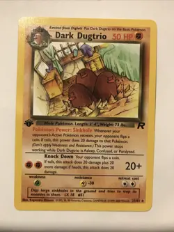 Pokemon Dark Dugtrio 23/82 1st Edition Team Rocket Non Holo Rare Card - Image 1