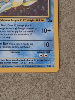 [ LP+ ] Lapras 10/62 Fossil Holo Unlimited Rare Pokemon Card - Image 5
