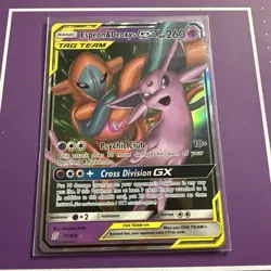 Espeon and Deoxys GX 72/236 Pokemon TCG Unified Minds Tag Team Ultra Rare - NM - Image 1
