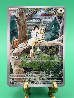 Meowth 106/094 Illustration Rare ME02: Phantasmal Flames Pokemon TCG NM - Image 1