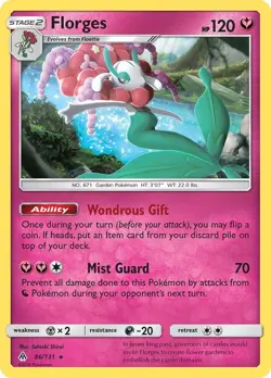 Florges #86/131 *REVERSE HOLO* (Forbidden Light) SM06 Pokemon LP (Rare) *2018* - Image 3
