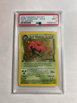 2000 Pokemon Team Rocket 1st Ed. Dark Vileplume HOLO #13 PSA 9 Fresh Grade - Image 1