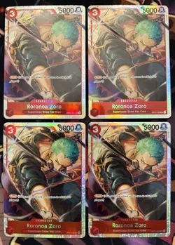 Roronoa Zoro (025) OP01-025 (Ultra Deck: The Three Captains) Playset x4 - Image 1
