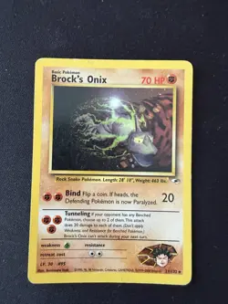 Brock's Onix 21/132 Pokemon Card TCG Gym Heroes Unlimited Non Holo Rare - Image 1