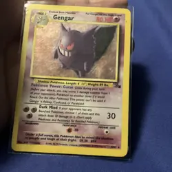 Pokemon Gengar 5/62 Fossil Holo Rare Stage 2 80 HP Card Wizards of the Coast - Image 1