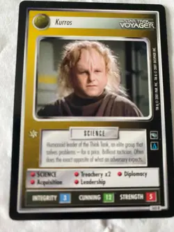 Star Trek CCG 1E Voyager KURROS Rare Card NEVER PLAYED - Image 1