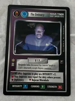 Star Trek CCG 1E Deep Space Nine THE EMISSARY Rare Card NEVER PLAYED - Image 1