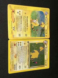 Pokemon TCG Ampharos 2 card lot, Aquapolis Holo, Neo Rev German 1st edition holo - Image 1
