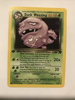 1st Edition Dark Weezing 31/82 Team Rocket Regular Rare Card - Image 1